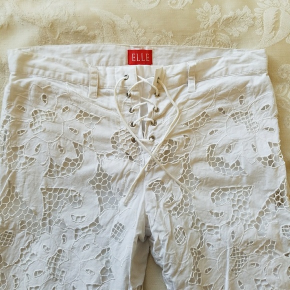 Elle Pants - Coachella vintage white crochet high waisted pants